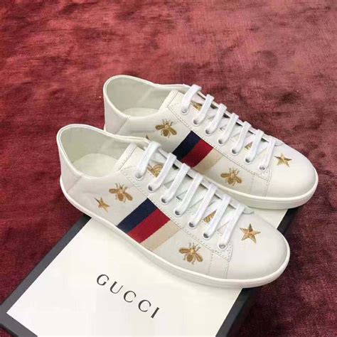 gucci sneaker con perle|White Women's Ace Embroidered Sneaker .